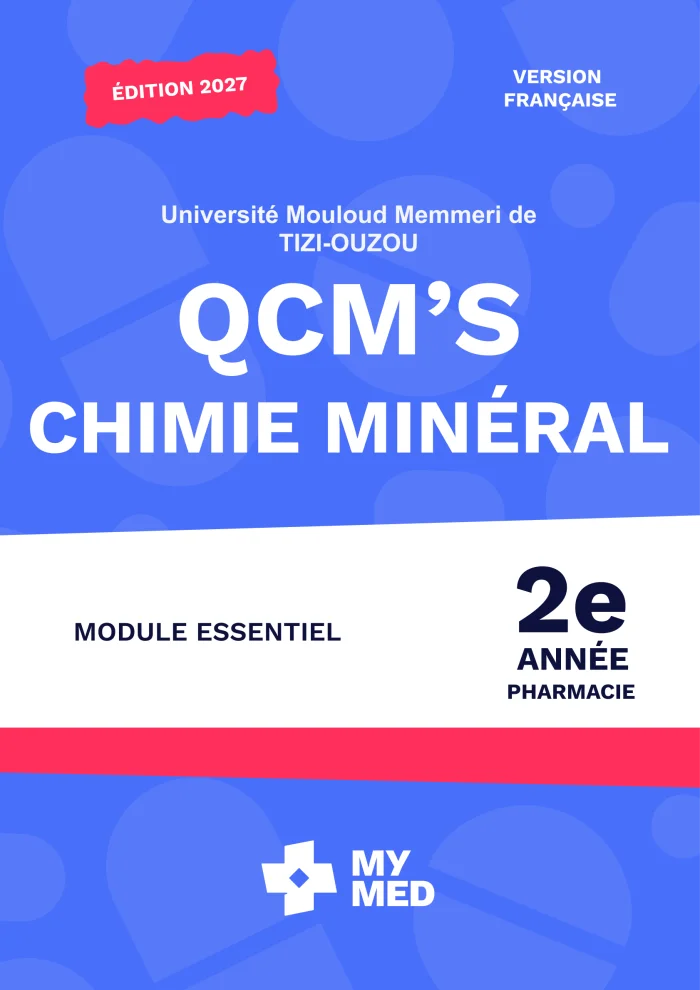QCM classés – Chimie minérale – 2e année pharmacie